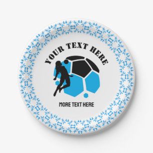 Custom Football Girl kid's Football Birthday Party Paper Plate