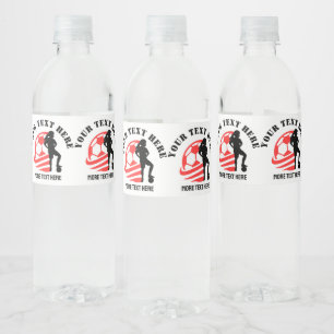Custom Football Girl kid's Football Birthday party Water Bottle Label