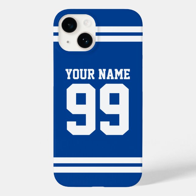 Custom football jersey number athletic stripes Case-Mate iPhone case (Back)