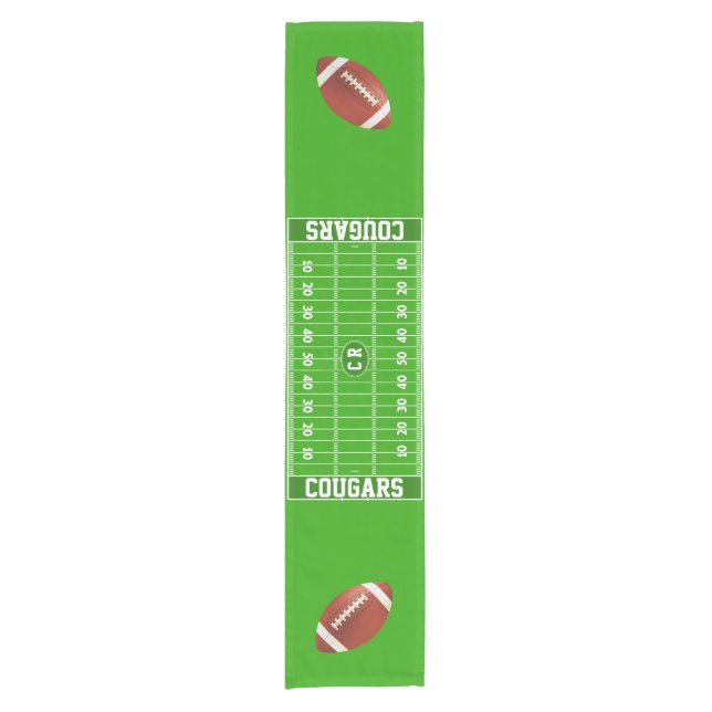 Custom Football Party Short Table Runner (Front)
