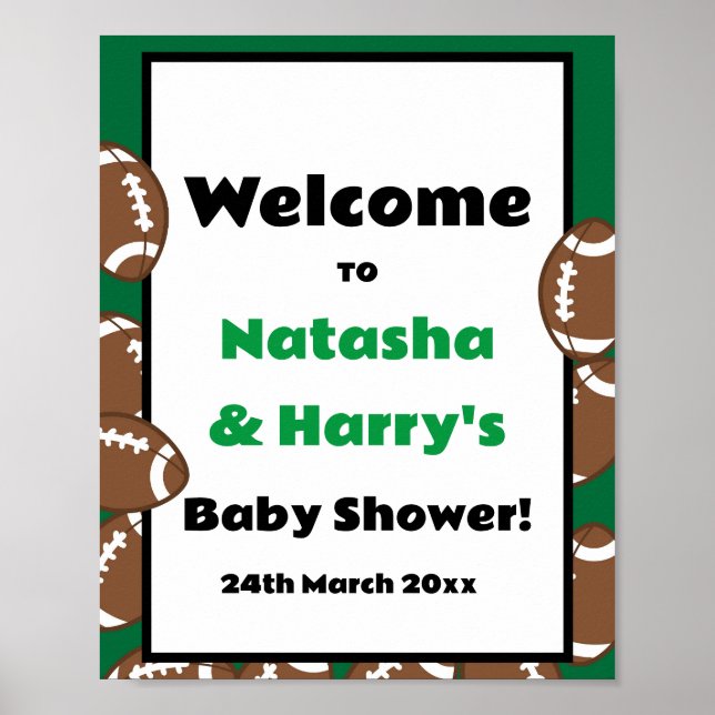 Custom Football Party Sign (Front)