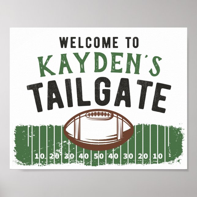 Custom Football Party Tailgate Sign (Front)