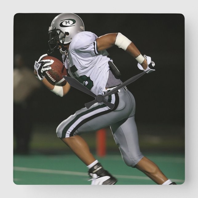 Custom Football Photo Sports  Square Wall Clock (Front)