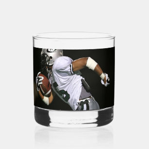 Custom Football Photo Sports  Whiskey Glass