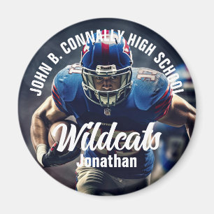 Custom Football Player Photo High School Spirit Magnet