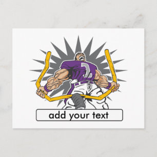 Custom Football Player Purple Postcard