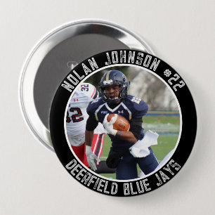 Custom Football Player School Mascot game day 10 Cm Round Badge