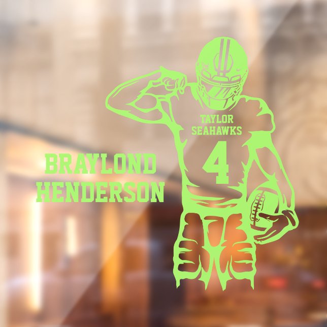 Custom Football Player Window Cling (Sheet 2)