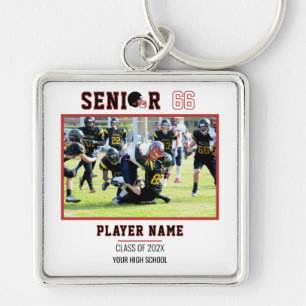 Custom Football Senior Night Photo Key Ring
