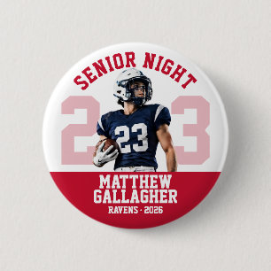 Custom Football Senior Night Player Photo 6 Cm Round Badge