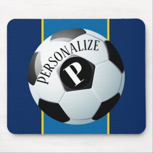 Custom Football Soccer Baller Name Monogram Mouse Pad