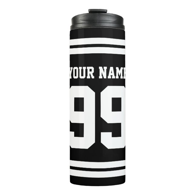 Custom football sports jersey thermal tumbler mug (Front)