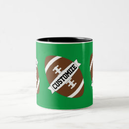 Custom Football Team Name & Background Colour Spor Two-Tone Coffee Mug