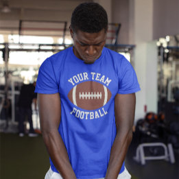 Custom Football Team Name + Player Name & Number T-Shirt