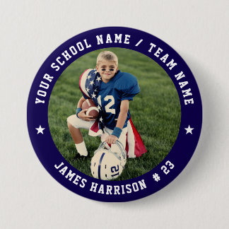 Custom Football Team Photo 7.5 Cm Round Badge