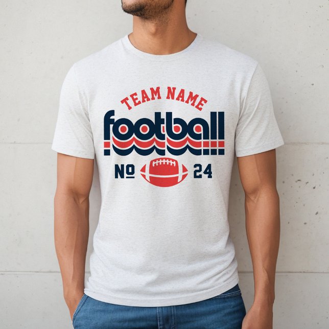 Custom Football Team Red White and Blue Men's Tri-Blend Shirt (Creator Uploaded)