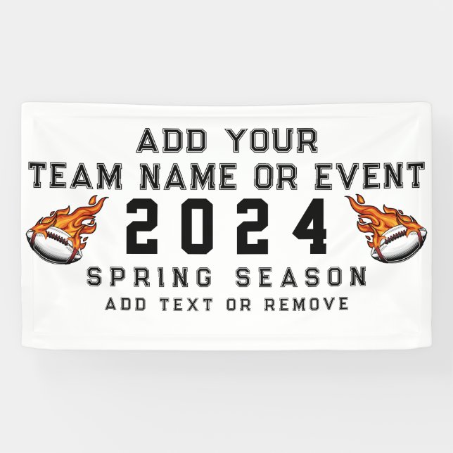 Custom Football Team School Name Logo and Mascot Banner (Horizontal)