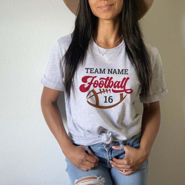 Custom Football Team Script Red Grey Mum T-Shirt (Creator Uploaded)