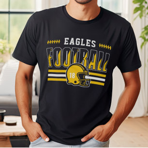 Custom Football Team Yellow and Black Men's T-Shirt