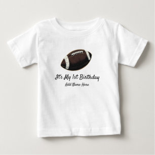 Custom Football Theme First Year Birthday 1 year   Baby T-Shirt