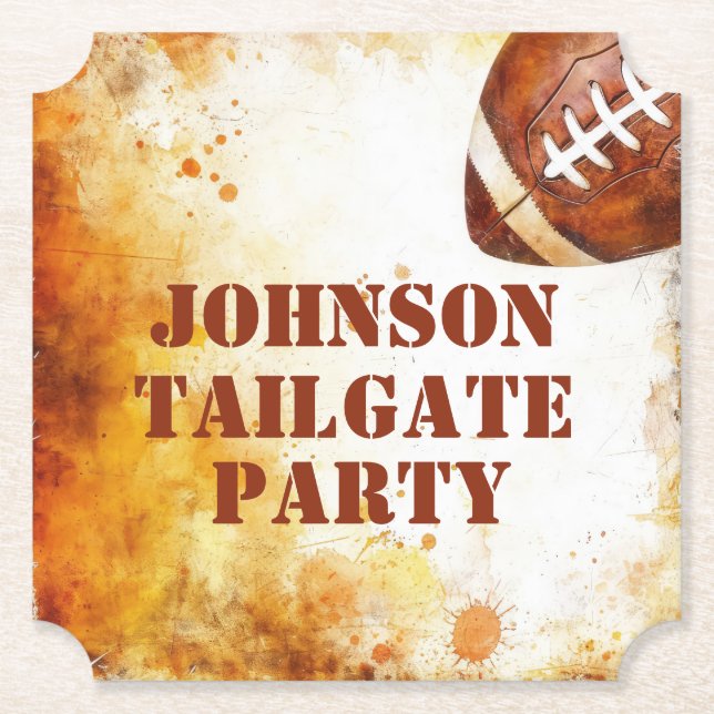 Custom Football Theme Party  Paper Coaster (Front)