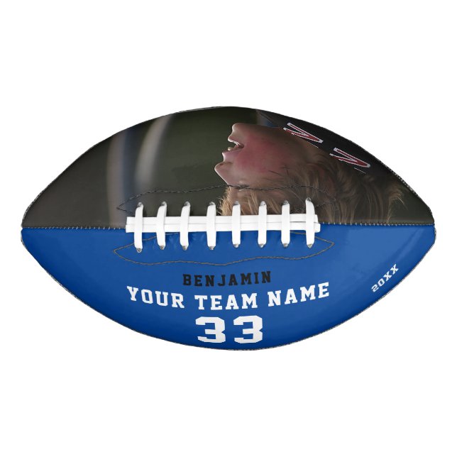 Custom Football with Name, Number, Team and Photo (Front)