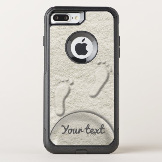 Custom footprint/footprints on sandy beach design OtterBox commuter iPhone 8 plus/7 plus case
