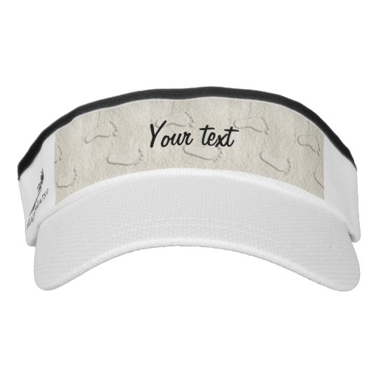 Custom footprint/footprints on sandy beach design visor