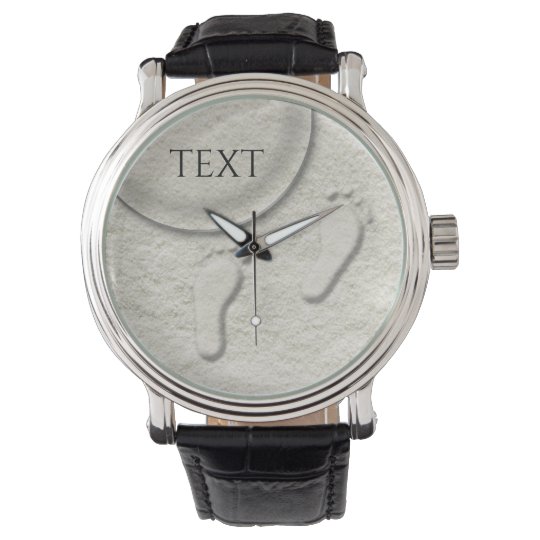 Custom footprint/footprints on sandy beach design watch