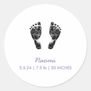 Custom Footprint    Upload Your Baby Footprint To  Classic Round Sticker