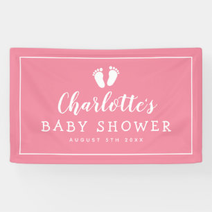Custom footprints baby shower party banner sign