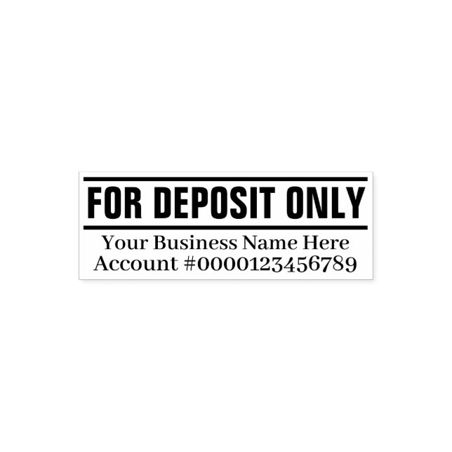 Custom "For Deposit Only" Self-Inking Bank Stamp (Design)