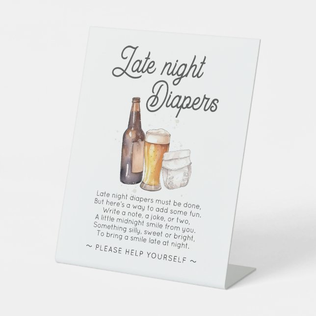 Custom for Leah_ Late Night Diapers Sign (Front)