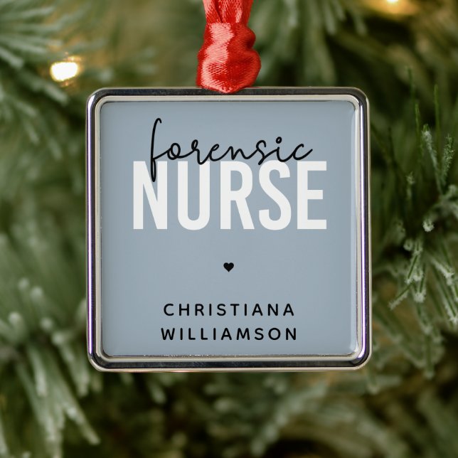 Custom Forensic Nurse | Forensic Nursing Gifts Metal Ornament (Tree)