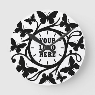 Custom Forest black Butterfly Wall Clock (1)