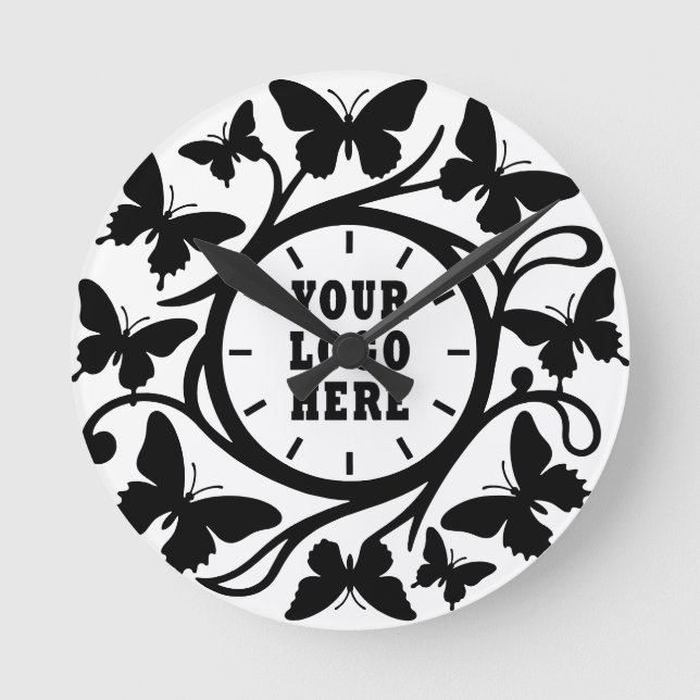 Custom Forest black Butterfly Wall Clock (1) (Front)