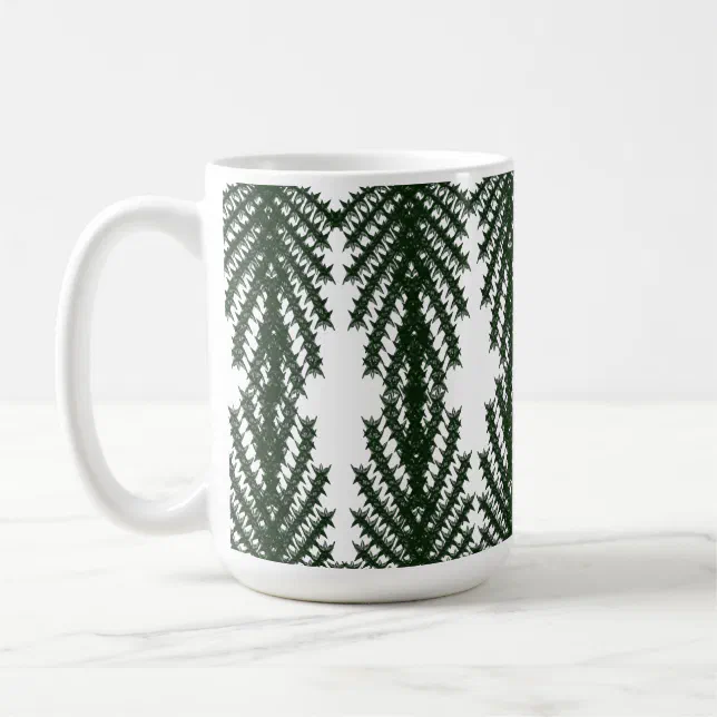 Custom Forest Green Pine Tree Abstract Pattern Coffee Mug | Zazzle