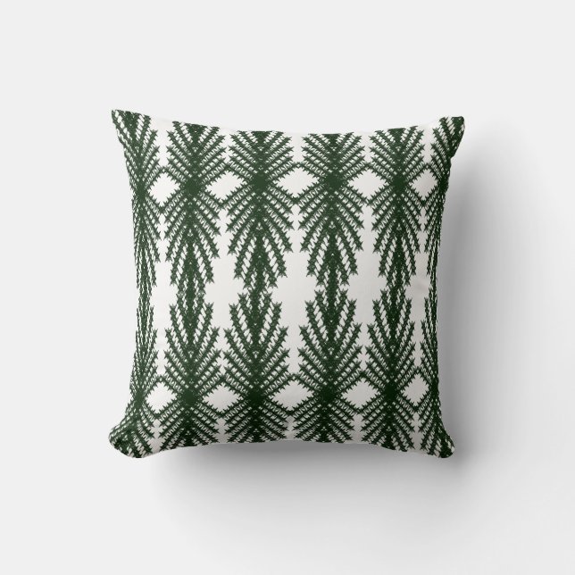 Custom Forest Green Pine Tree Abstract Pattern Cushion (Front)