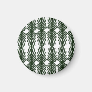 Custom Forest Green Pine Tree Abstract Pattern Magnet