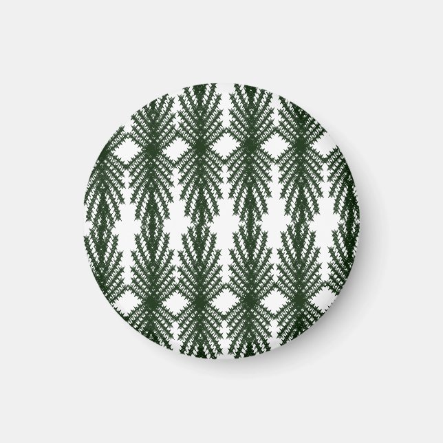 Custom Forest Green Pine Tree Abstract Pattern Magnet (Front)