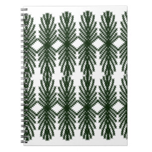 Custom Forest Green Pine Tree Abstract Pattern Notebook