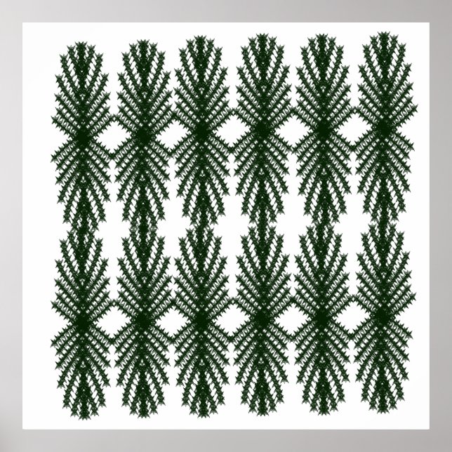 Custom Forest Green Pine Tree Abstract Pattern Poster (Front)