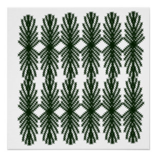 Custom Forest Green Pine Tree Abstract Pattern Poster