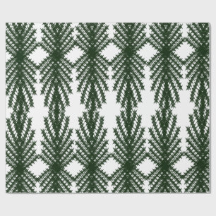 Custom Forest Green Pine Tree Abstract Pattern Wrapping Paper