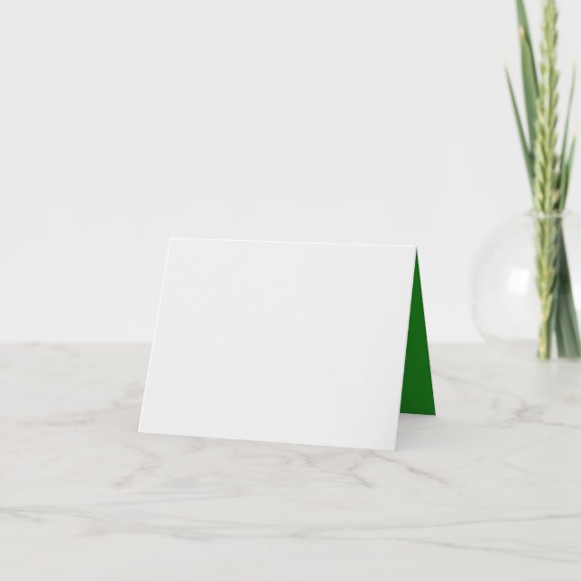 Custom Forest Green + White Folded Thank You Card (Front)