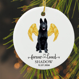 Custom Forever Loved Dog Memorial Ceramic Ornament