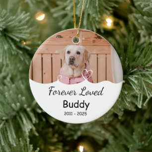 Custom Forever Loved, Name, Years Ceramic Ornament