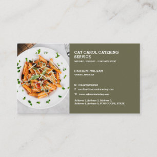 Custom Formal Food Business Catering Cooking  Business Card