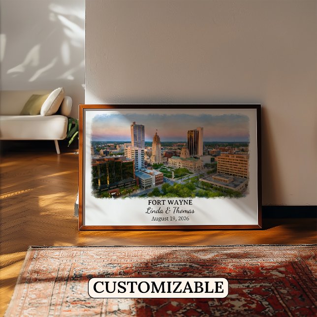 Custom Fort Wayne Wall Art, Indiana Poster (Creator Uploaded)