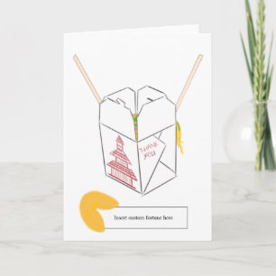 Custom Fortune Cookie w/ Takeout Box Greeting Card